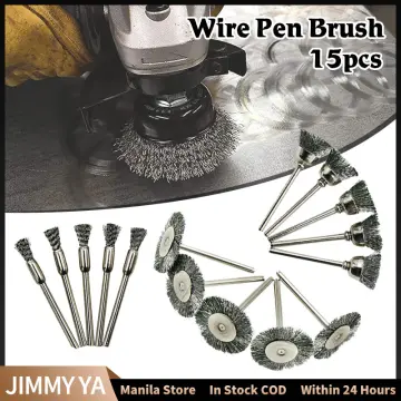 Drill Powered Scrub Brush15pcs 5mm Brass Wire Brush Set For Drill - Steel  Wire Polishing Brushes