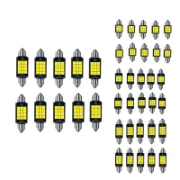 【ซินซู?หลอดไฟ LED 10ชิ้นโคมไฟหลังคา Canbus ปลายสองด้าน1260 9W 900lm อะไหล่ไฟอ่านหนังสือภายในความสว่างสูง