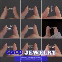 COCOJEWELRY แหวนเงินปรับเปิดได้ S925สำหรับผู้หญิง