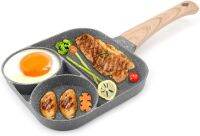 egg &amp; steak frying pan With Wood Handle Suitable for Cooking Ham Omelet Egg Muffins Bacon