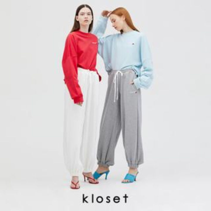 kloset-kk21-p001-kloset-sweatpants-กางเกงวอร์ม-กางเกงขายาวง-กางเกงยางยืด-กางเกงผู้หญิง-กางเกงแฟชั่น