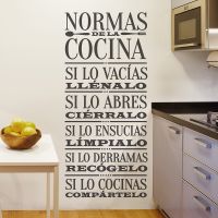 สติกเกอร์ติดผนังกฎในห้องครัวจากสเปนหม้อหุงข้าวใช้ร่วมกันหยิบคำคมแรงบันดาลใจในรูปลอกติดผนังไวนิลสำหรับตกแต่งบ้านไร่