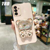 YBD 2023ใหม่เคสสำหรับ Samsung A05S A14 A13 F23 M52 A34 A54 5G A13 A04S 4G ขาตั้งดีไซน์ใหม่ท้องฟ้าเต็มไปด้วยดวงดาวตัวยึดหมีชุบนิ่มแฟชั่นเคสโทรศัพท์