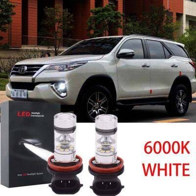 หลอดไฟตัดหมอก LED 6000K สีขาว สําหรับ Toyota Fortuner 2016 2017 2018 2019 2 ชิ้น รับประกัน 10 เดือน