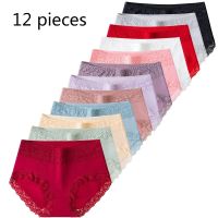 12PCS /Lot Women 39;s Underwear Cotton Cute Sexy Comfortable Soft Lace Panties For Women Girl Briefs Seamless Lingerie