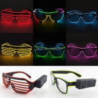 [ Star Fun] ใหม่ขายร้อนกระพริบ EL Wire Glasses Light Up Glasses Cool Party Glasses 10สีตัวเลือก Glow Party Supplies