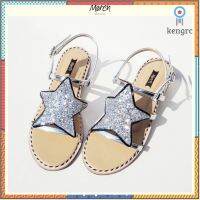 MarchShoes Gold / Silver Stars Sandals รองเท้าแตะกากเพชร รูปดาว ตกแต่งด้วยขอบหนัง มีสายรัดส้นเท้า มีพื้นงกันลื่น Sาคาต่อชิ้น (เฉพาะตัวที่ระบุว่าจัดเซทถึงขายเป็นชุด)