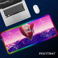 Custom DIY Pattern Large Anime Darling In The Franxx RGB Hub Gaming 4 Port USB Mouse Pad Zero Two Mousepad LED Light Mausepad