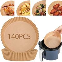 140 Pcs Air Fryer Disposable Paper Liner, 7.9-Inch Air Fryer Liners, Non-Stick Parchment Paper for Baking, Cooking