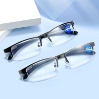 【cw】 Anti Blue Light Reading Glasses Ultralight Half Frame Eye Protection Eyewear Office Classic Business Presbyopia Eyeglasses ！