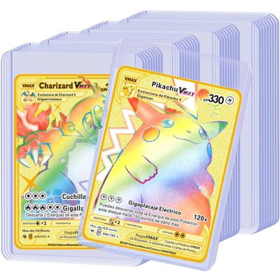 Pikachu Transparent Hard Card Holder Collection Picture Postcard Pokémon Games Kids