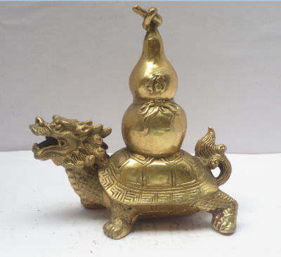 copper Statues Bagua Dragon Turtle Statue christmas decorations for home Crafts Carved Dragon turtle Statue Gourd Figurine