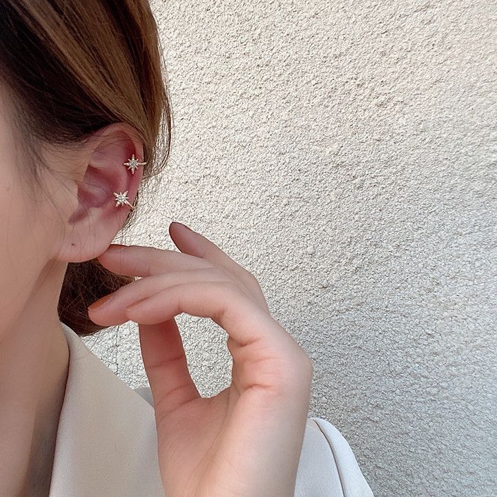 simple-star-cuff-wrap-earrings-twinkle-crystal-cartilage-clip-no-pierce-cartilage-earrings-ear-cuff