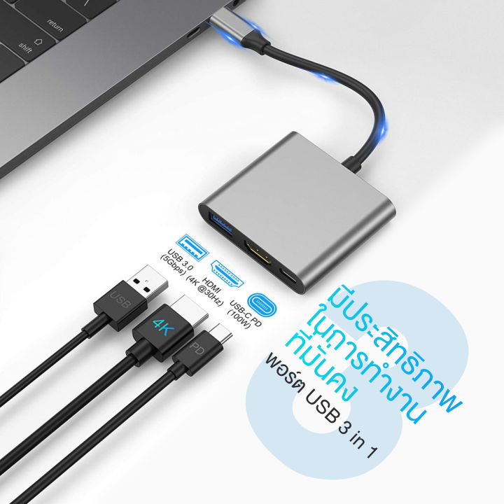 usb-c-อลูมิเนียมที่รองรับ-hdmi-อะแดปเตอร์แปลง-usbc-เป็น-hdmi-ที่รองรับ-3-1-type-c-เป็น-usb-3-0-อะแดปเตอร์-type-c-type-c-hub