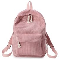 Women Backpack Corduroy Design School Backpacks For Teenage Girls School Bag Striped Rucksack Travel Bags Soulder Bag Mochila