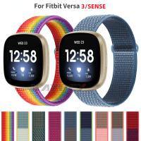 สายห่วงไนลอนทอสำหรับ Fitbit Versa 3สมาร์ทวอท์ชสายนาฬิกาข้อมือสำรองสายรัดข้อมือเล่นกีฬาสำหรับ Fitbit Versa