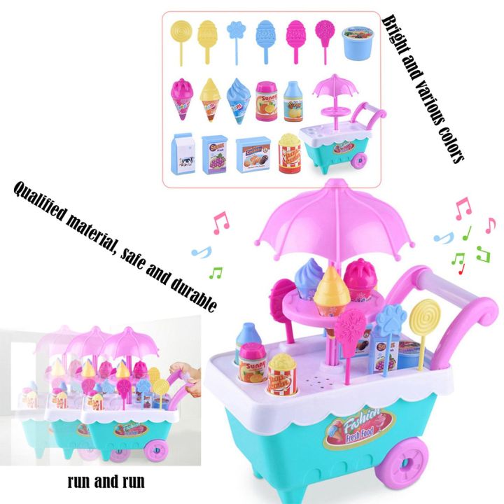 สินค้าขายดี-kids-pretend-play-toy-simulation-ice-cream-trolley-toy-set-for-children