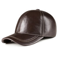 LA SPEZIA Brown Baseball Cap Men Real Leather Snapback Cowskin High Quality Autumn Winter Adjustable Golf Dad Hat