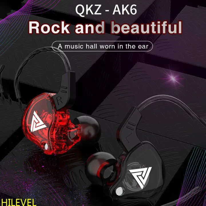 Original Qkz Ak6 Pro Detachable Wired Earphone Dynamic With Mic Copper