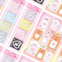 JKRSDF Kawaii DIY เครื่องเขียน หัวใจรัก อินเกาหลี สติกเกอร์เลเซอร์ ตกแต่งการ์ดไอดอล สติกเกอร์กรอบรูป สติกเกอร์ตกแต่งเส้นขอบอัลบั้ม