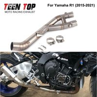 สำหรับยามาฮ่า MT10 R1 YZF-R1 FZ-10 MT-10ท่อไอเสียเชื่อมกลางท่อเชื่อมท่อไอเสียรถจักรยานยนต์ที่ปรับเสียง2015-2021 60.5มม.