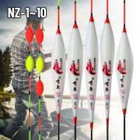 5PCS bead tail Buoy Strike Daytime fishing Slip Drift Tube Fishing Float Wood Fluorescent Indicator Floats Bobbers