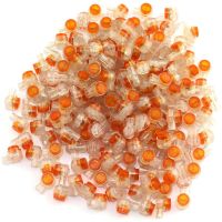 150PCS Waterproof Gel-Filled Orange Clear Button Telephone Wire Connectors UY Butt Splice Connector K1 Network Cable Terminals Cables