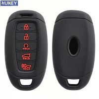 KLL 5 Buttons Key Case For Hyundai Kona Veloster i30 Ix35 Solaris Azera Elantra Grandeur Santa Fe Silicone Remote Fob Shell Cover