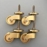 【LZ】 Durable 4PCS 1 Brass/Brass Rubber Silent Casters Table Chair Sofa Couch Bar Feet Wheels 360° Swivel Castors Furniture Rollers