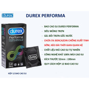 Bao cao su Durex Performa bcs siêu mỏng kéo dài thời gian 12 bao