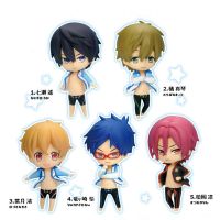 Cute Japanese Anime free! Iwatobi Swim Club Rin Macoto Haruka Nanase Rei PVC Action Figure Collection Model Kids Toys 5pcs/lot