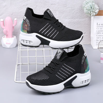 Mesh Hidden Heel White Shoes Womens 2023 Summer New Womens Shoes Foreign Trade Cross-Border Breathable Slimming Sneakers