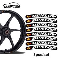 【■】 Falcon Automotive X1.3cm Jump Time 8ชิ้นสำหรับ Dunlop สติ๊กเกอร์ขอบล้อชุดลายเส้นล้อรถยนต์มอเตอร์ไซด์สติ๊กเกอร์ติดรถยนต์กาวแบน