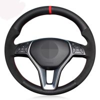 Genuine Leather Suede Car Steering Wheel Cover For Mercedes-Benz A-Class 2013-2015 B-Class E-Class 2011-2014 CLA-Class 2013 2014