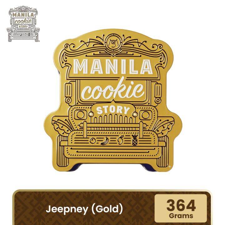 Manila Cookie Story Gold Jeepney Gift Tin Cookies 28 orted cookies