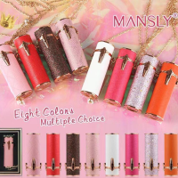 ลิปสติกเนื้อซาติน MANSLY Lipstick สีสวยกลบสีปากได้ดี มีกลิตเตอร์ แท่งดูสวยหรู M188