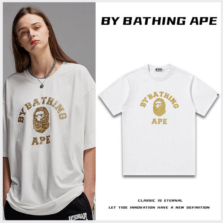 bape-aape-เสื้อยืดผ้าฝ้ายแขนสั้นทรงหลวม-เสื้อสไตล์ฮิปฮอปแบรนด์ทันสมัยสำหรับฤดูร้อน