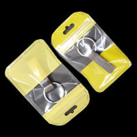 100PCS Colorful Self Sealable ziplock Bag Hang Hole Electronic Products Accessories Storage Bag Clear Window Package Bag 4 Sizes