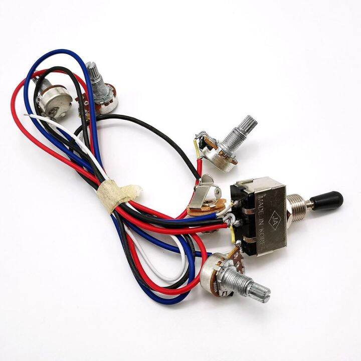 electric-guitar-prewired-wiring-harness-with-3-way-toggle-switch-2v2t-500k-pots-volume-tone-control-6-35-jack-for-lp-guitar-5-0