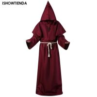 Unisex Halloween Robe Hooded Cloak Costume Plague Doctor Cosplay Monk Suit Adult Role Playing Decoration Halloween Clothing