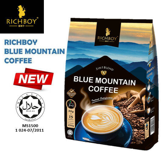 kopi.Kopi segera RICHBOY BLUE MOUNTAIN COFFEE 3in1 450g (30g x 15