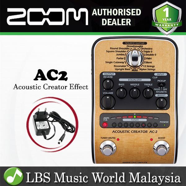 Zoom AC-2 Acoustic Creator Effect Pedal Stompbox Enhanced Direct