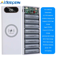 Aideepen 21700 B-Attery ชาร์จอย่างรวดเร็วไร้สายชาร์จแหล่งจ่ายไฟมือถือชุดเชื่อมฟรีที่ถอดออกได้ B-Attery ผู้ถือกล่องเชลล์ DIY ชุด