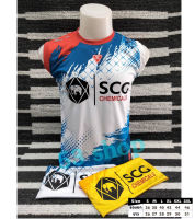 เสื้อกีฬา K8 แขนกุด สกรีน SCG 2 สี