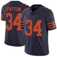 เสื้อผ้ารักบี้ล่าสุด Chicago bears PAYTON 34 TRUBISKY 10 second DaiChuanQi men rugby shirt with short sleeves