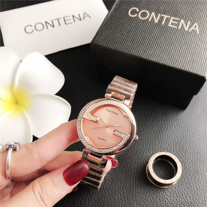 หรูหรา-rose-g-old-ควอตซ์นาฬิกาสำหรับผู้หญิง-นาฬิกาที่มีการออกแบบที่เรียบง่ายสายรัดซิลิโคน-gra-dial-2023