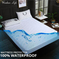 Waterproof Bed Sheets,Thicken Double Layer Mattress Pad Protector Cover,Soft Non-Slip Cozy,Solid Color 16 Sizes Customizable