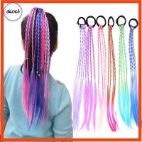 DANCH 2Pcs สีไล่ระดับสี วิกผมหางม้า ห่วงรัดผม เชือกมัดผม สายรัดหางม้า แฟชั่นที่ทันสมัย เครื่องประดับผมประดับ ผมเปียวิกผม ผู้ใหญ่และผู้ใหญ่