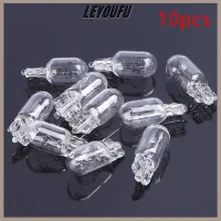 LEYOUFU ไฟฮาโลเจนรถยนต์ T10สีขาวอบอุ่น12V 5W 10ชิ้นป้ายทะเบียนรถเครื่องมือหลอดไฟ10ชิ้น