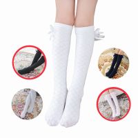 ♧﹊► Girls Socks Knee High Bowknot Plaid Cotton Baby Girls Socks Princess Knee High Socks for Girls Elastic Toddler Girl 1-12 Years